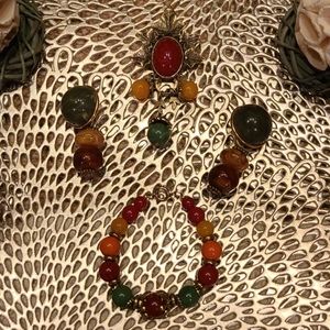 Retro Chic Matching Brooch & Bracelet w